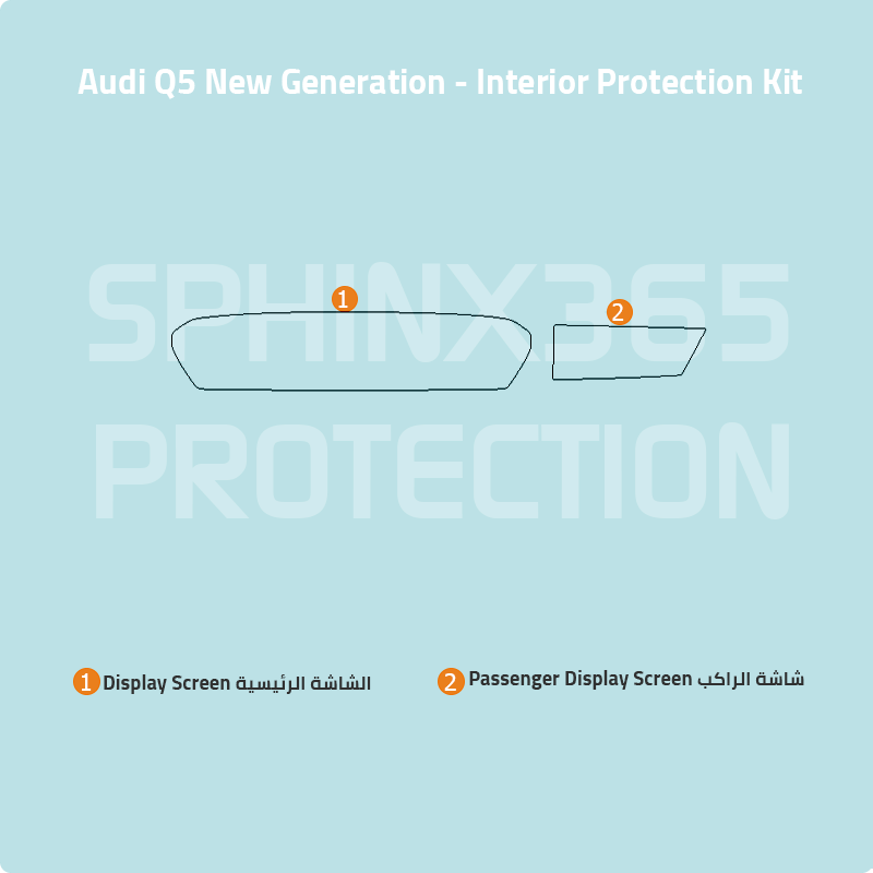 Car interior protection for Audi Q5 New Generation 2025 by Sphinx365, precut car film kits online, anti-scratch, self-healing.