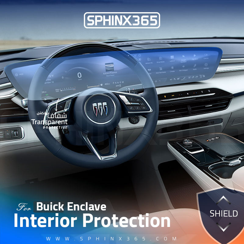 Car interior protection for Buick Enclave 2025-2026 by Sphinx365, precut car film kits online, anti-scratch, self-healing.