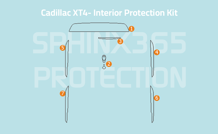 Cadillac XT4 2024 Interior Protection Kit | Pre-cut Film - Sphinx365.com