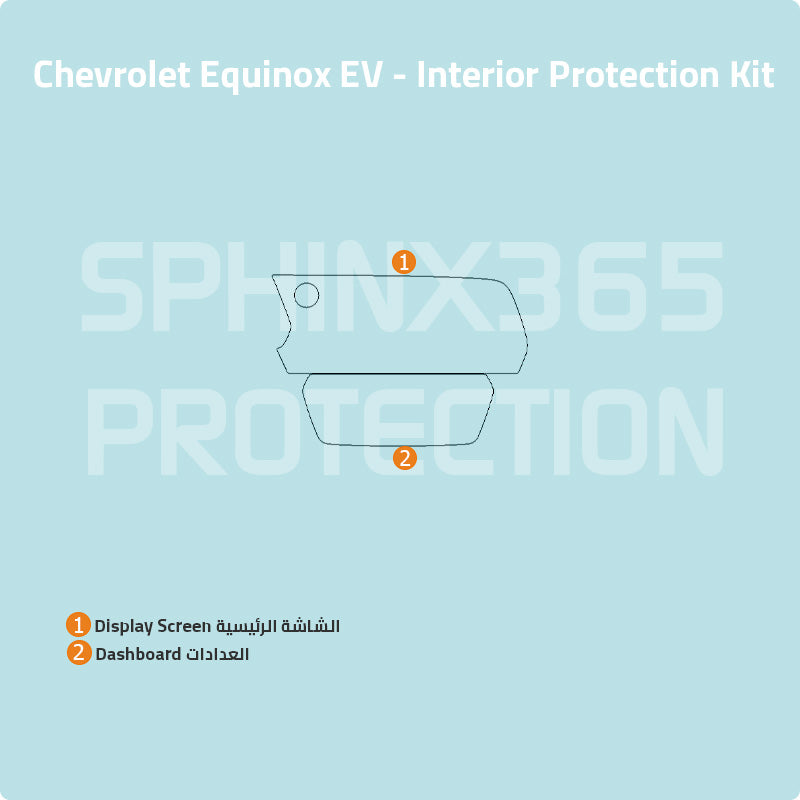 Car interior protection for Chevrolet Equinox EV 2024 by Sphinx365, precut car film kits online, anti-scratch, self-healing.