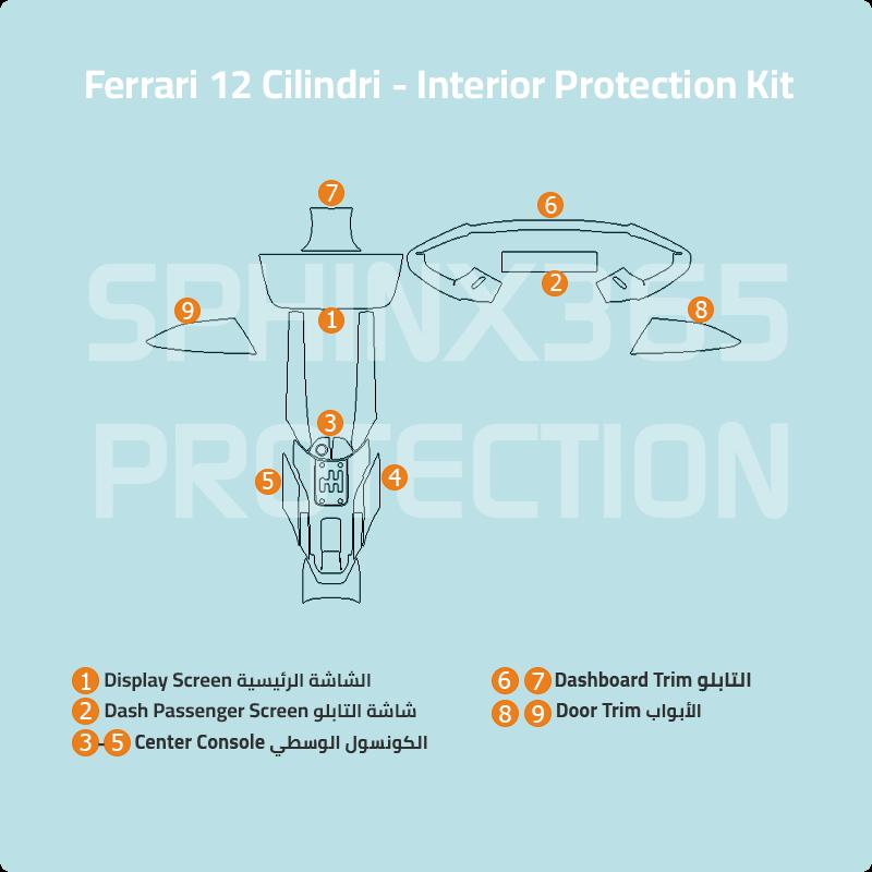 Ferrari 12Cilindri 2026-2025 Interior protection kit | Pre-cut Film