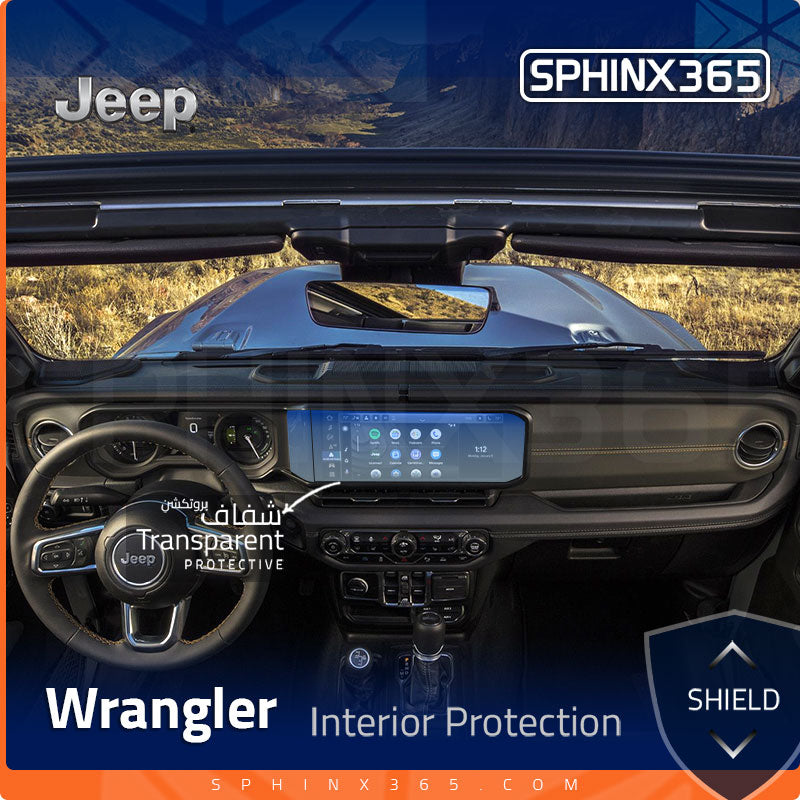 Car interior protection for Jeep Wrangler by Sphinx365, precut car film kits online, anti-scratch, self-healing.
