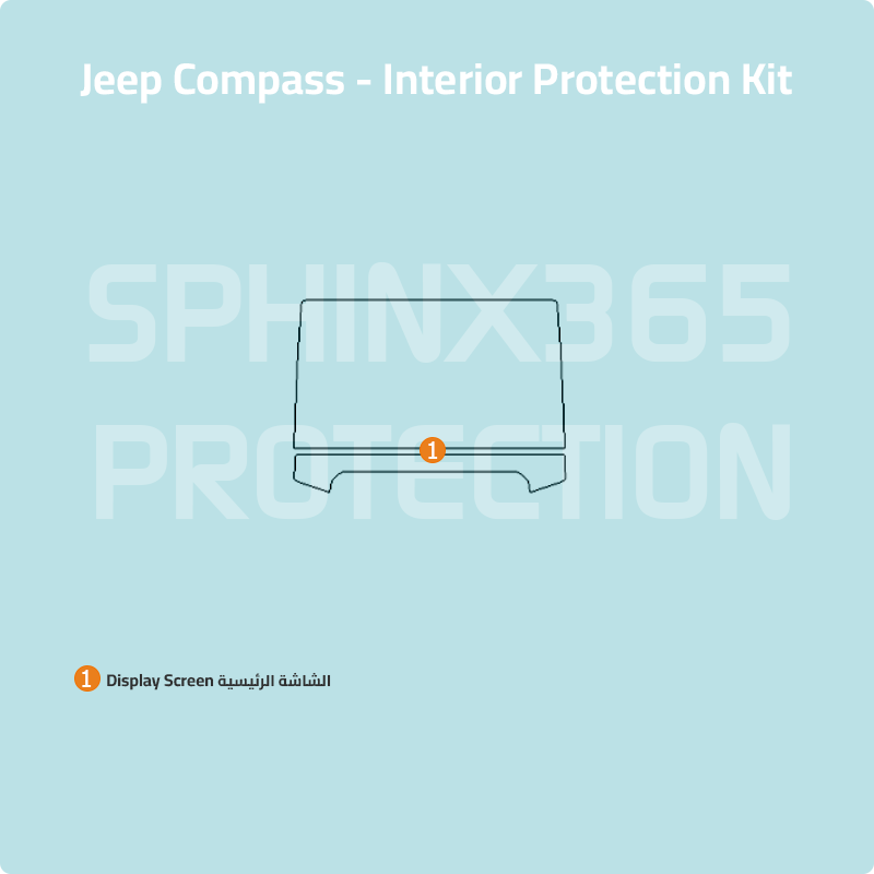 Car interior protection for Jeep Compass 2022-2024 by Sphinx365, precut car film kits online, anti-scratch, self-healing.