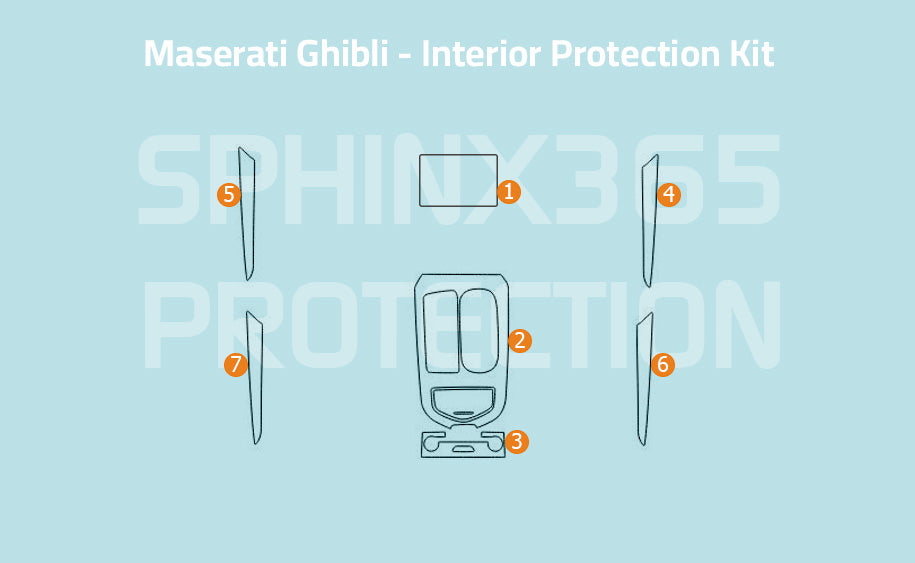 Sphinx365 Maserati Ghibli precut interior protection kit