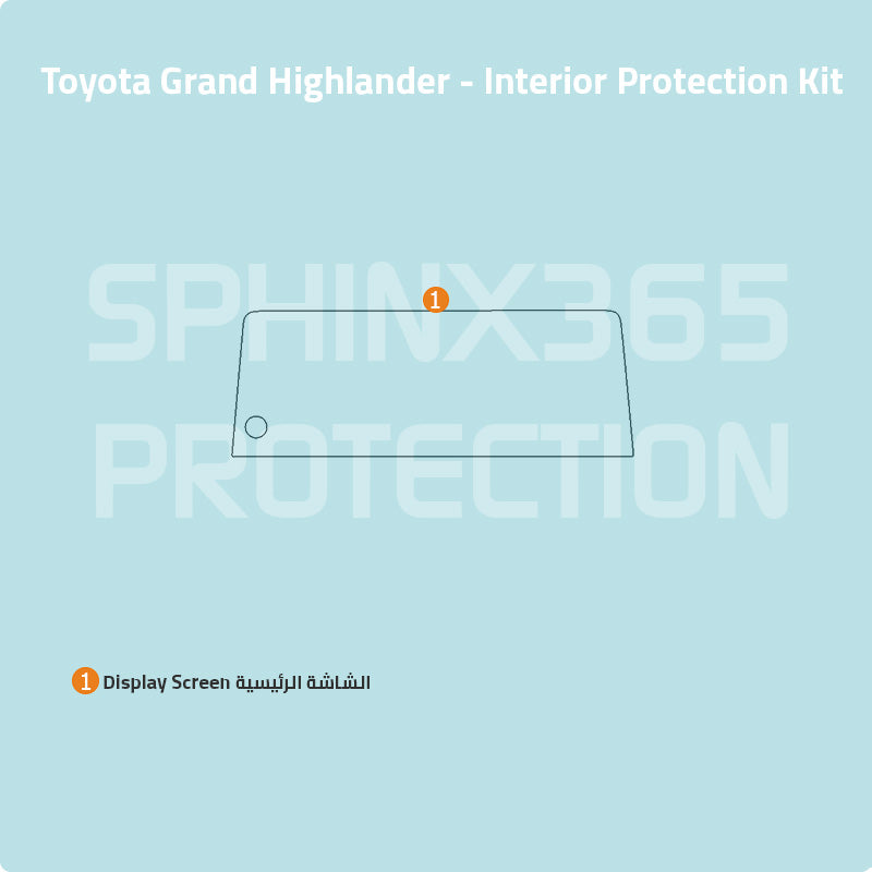 Car interior protection for Toyota Grand Highlander by Sphinx365, precut car film kits online, anti-scratch, self-healing.