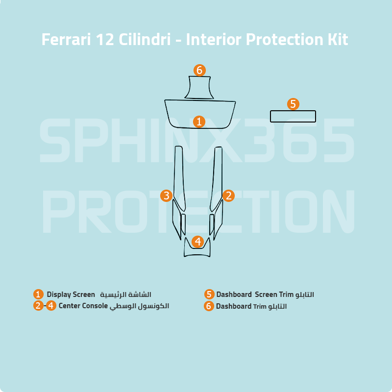 Ferrari 12Cilindri 2026-2025 Interior protection kit | Pre-cut Film