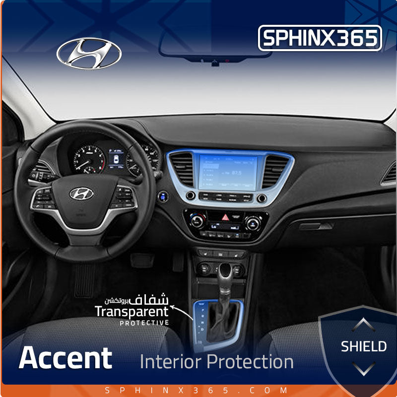 Car interior protection for Hyundai Accent 2021-2022 by Sphinx365, precut car film kits online, anti-scratch, self-healing.