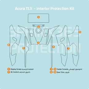 Acura TLX 2021-2024 Interior Protection Kit | Pre-cut Film - Sphinx365.com