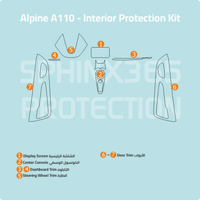 Alpine A110 2018-2024 Interior Protection Kit | Pre-cut Film - Sphinx365.com