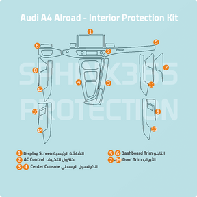 Car interior protection for Audi A4 Alroad  by Sphinx365, precut car film kits online, anti-scratch, self-healing.