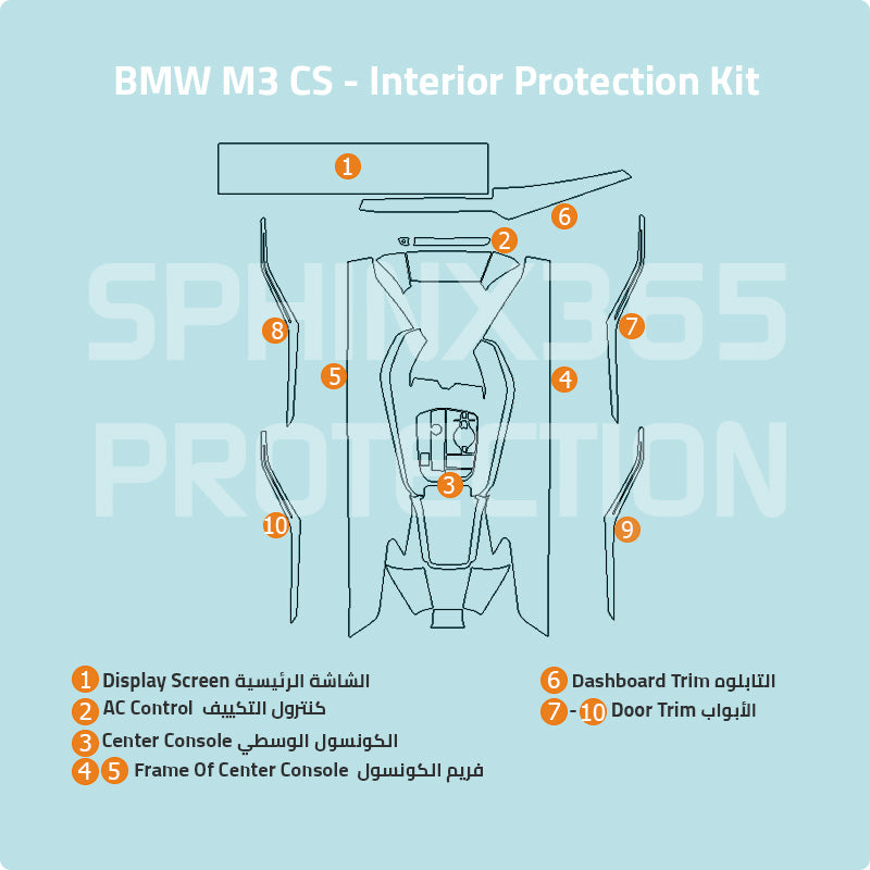 2024-2023 BMW M3 CS Interior Protection Kit | Pre-cut Film