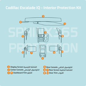 car Interior protection for Cadillac escalade iq, precut film