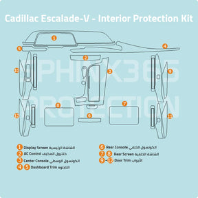 Cadillac Escalade-V 2023-2024 Interior Protection Kit | Pre-cut Film - Sphinx365.com
