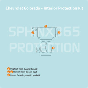 Car interior protection for Chevrolet Colorado 2023-2024 by Sphinx365, precut car film kits online, anti-scratch, self-healing.