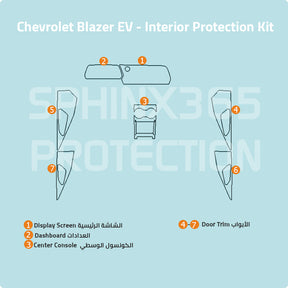 Car interior protection for Chevrolet Blazer EV 2024 by Sphinx365, precut car film kits online, anti-scratch, self-healing.