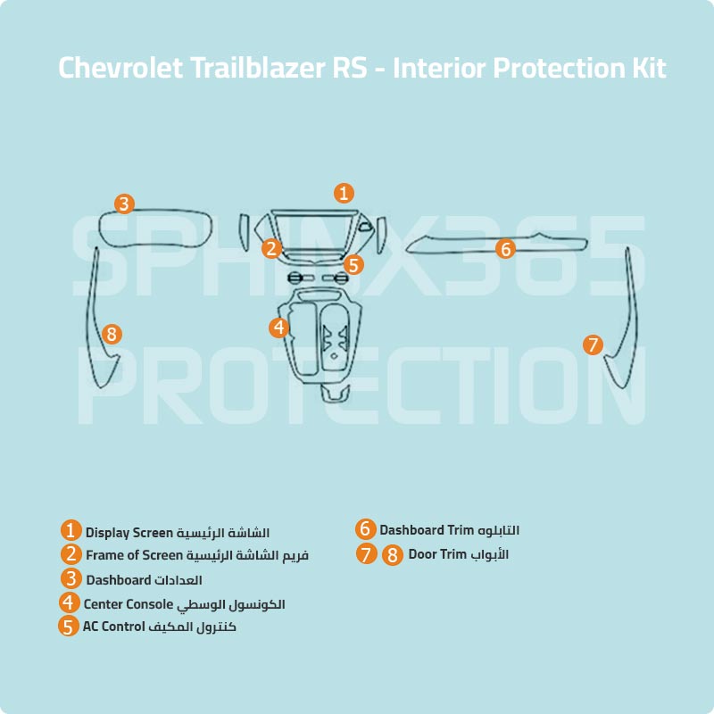 شفروليه Trailblazer RS 2021 طقم الحماية الداخلية 