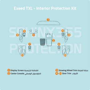 Car interior protection for Exeed TXL 2024 by Sphinx365, precut car film kits online, anti-scratch, self-healing.