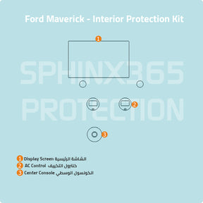 Car interior protection for Ford Maverick 2022-2024 by Sphinx365, precut car film kits online, anti-scratch, self-healing.
