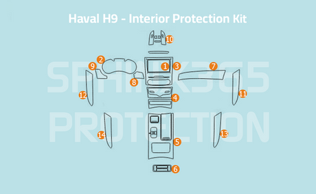 Sphinx365 Haval H9 precut interior protection kit