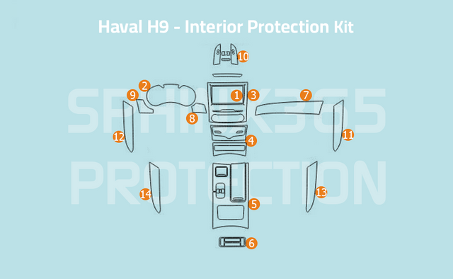 Sphinx365 Haval H9 precut interior protection kit