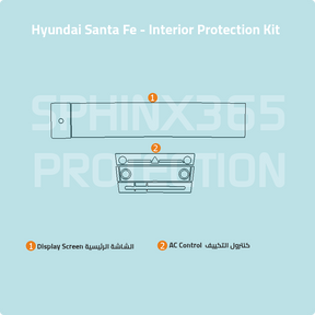 Car interior protection for Hyundai Santa FE by Sphinx365, precut car film kits online, anti-scratch, self-healing.