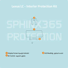 Car interior protection for Lexus LC by Sphinx365, precut car film kits online, anti-scratch, self-healing.