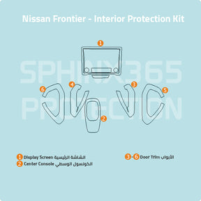 Car interior protection for Nissan Frontier by Sphinx365, precut car film kits online, anti-scratch, self-healing.
