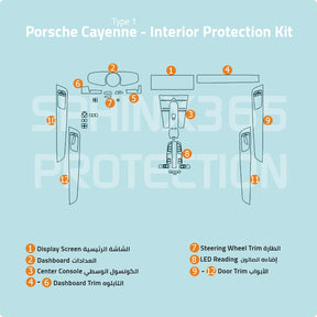 Sphinx365 Porsche Cayenne Type1 precut interior protection kit