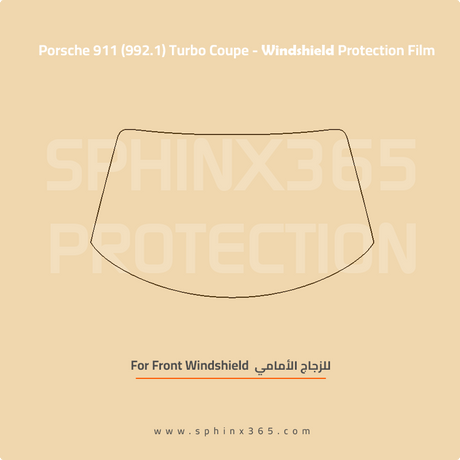 Precut Windshield protection for Porsche_911_992.1_Turbo_Coupe_2021-2025