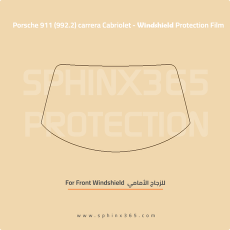 Precut Windshield protection for Porsche_911_992.2_carrera_Cabriolet_2025-2026