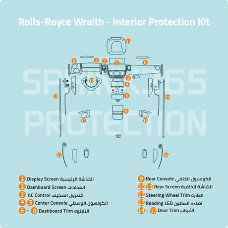 Sphinx365 Rolls Royce Wraith precut interior protection kit
