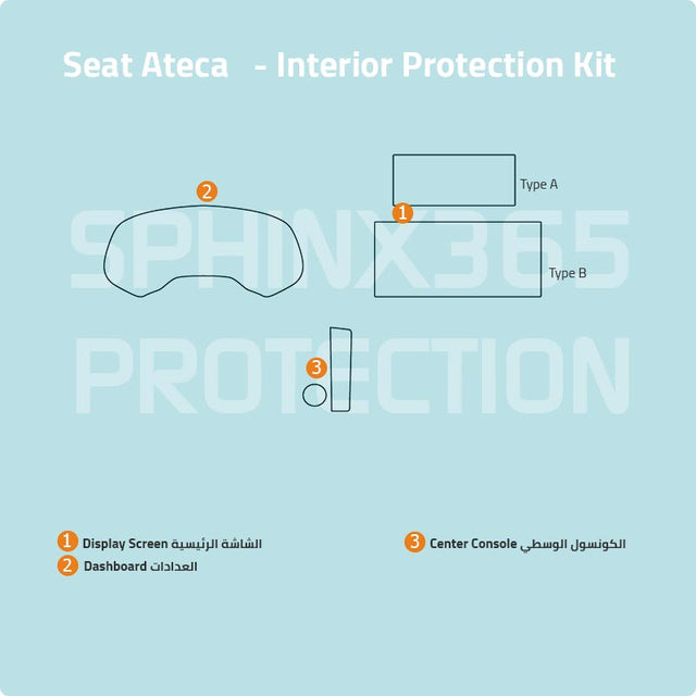 Sphinx365 Seat Ateca precut interior protection kit