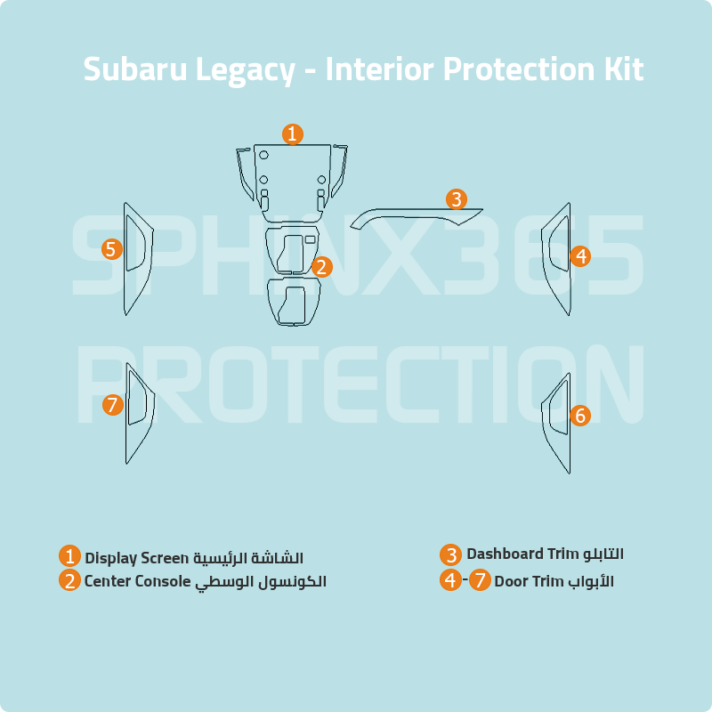 Subaru Legacy 2020-2025 Interior Protection Kit | Pre-cut Film