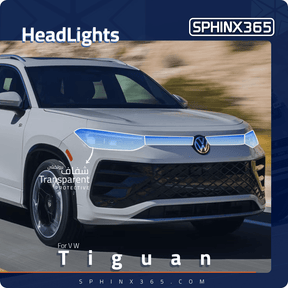 Headlights protection for VW Tiguan 2025 by Sphinx365, precut car film kits online, anti-scratch, self-healing.