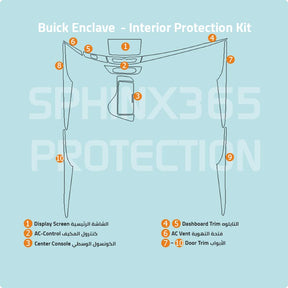 Buick Enclave 2018-2021 Interior Protection Kit | Pre-cut Film - Sphinx365.com