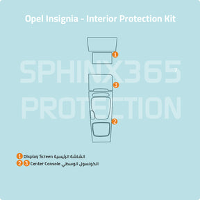 Car interior protection for Opel Insignia 2019-2023 by Sphinx365, precut car film kits online, anti-scratch, self-healing.